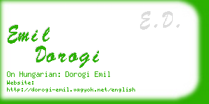 emil dorogi business card